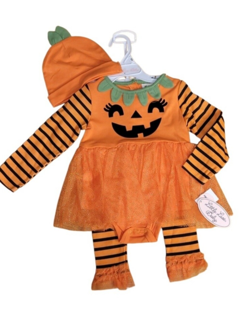 Little Lass 24M Orange Pumpkin Halloween Outfit